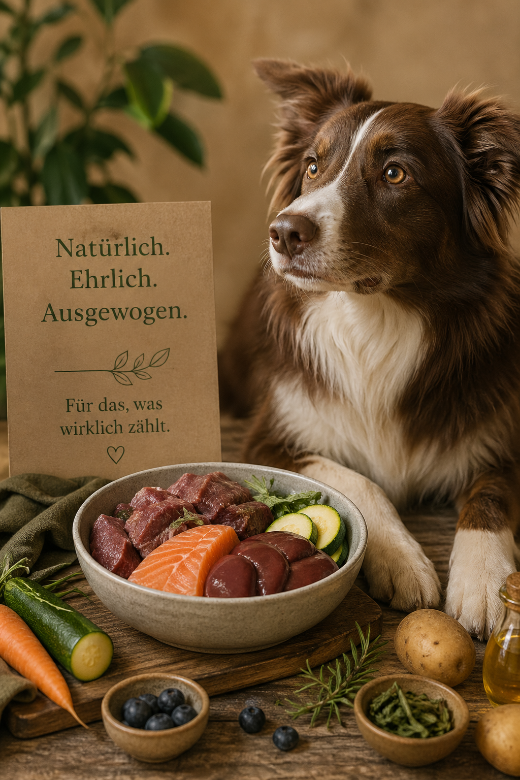 Natürliches Hundefutter mit hochwertigen Zutaten